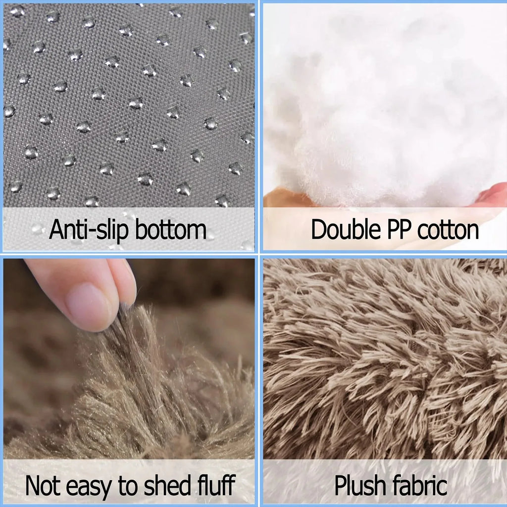 Cama Redonda de Felpa para Mascotas - Perros y Gatos