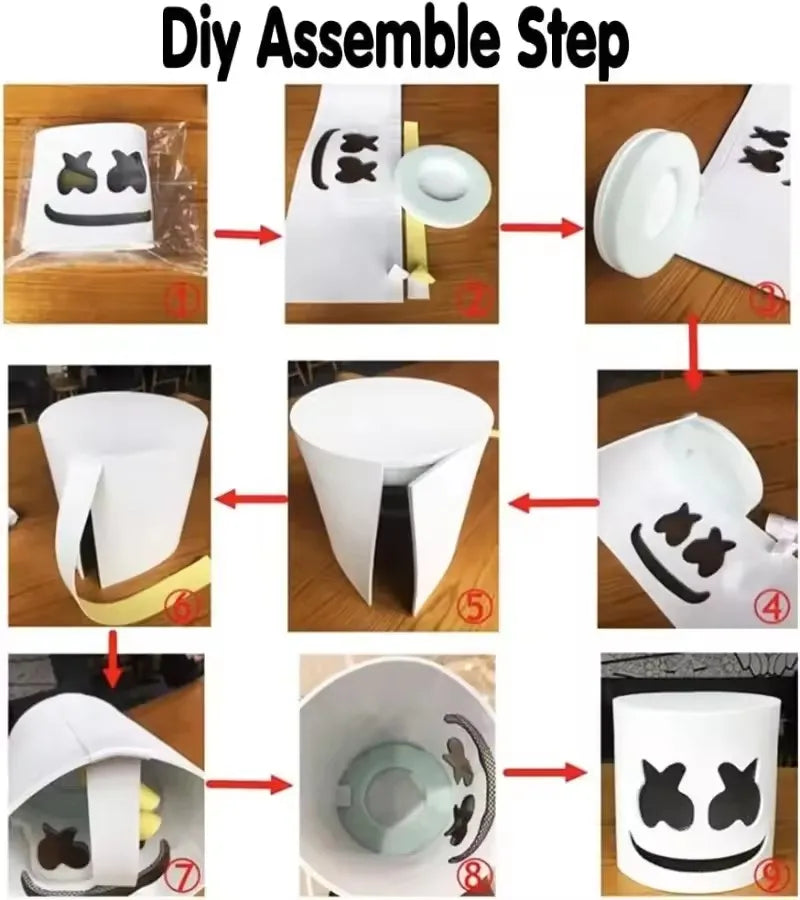 Máscara LED de DJ para Halloween, Máscara Realista de Marshmello, Máscara de Casco Transpirable, Duradera, para Carnaval, Festival, Fiesta de Halloween, Cosplay