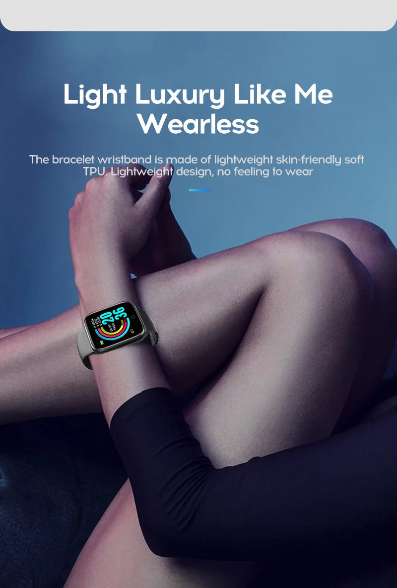 Reloj inteligente D20Pro para hombres y mujeres, reloj deportivo con seguimiento de actividad física, Monitor de ritmo cardíaco y presión arterial, reloj inteligente resistente al agua para Android IOS