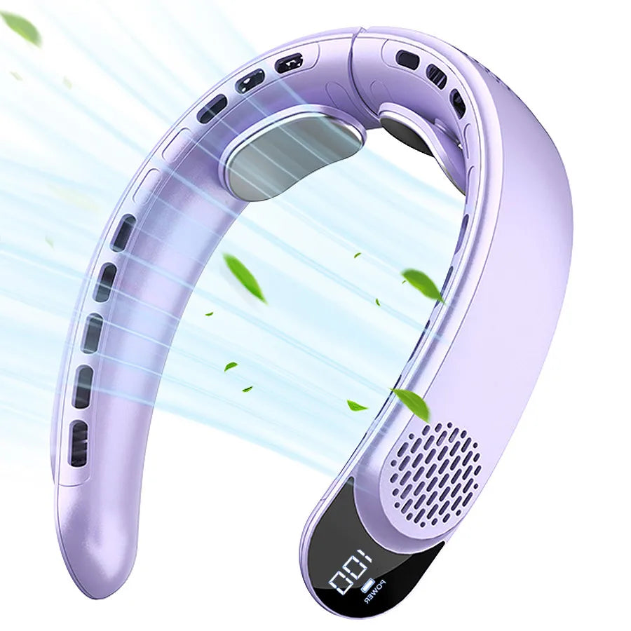 Ventilador de cuello USB de cuatro núcleos, turbina de diseño sin espalda, fácil de controlar y transportar, portátil, para exteriores, regalo de verano, novedad de 2024