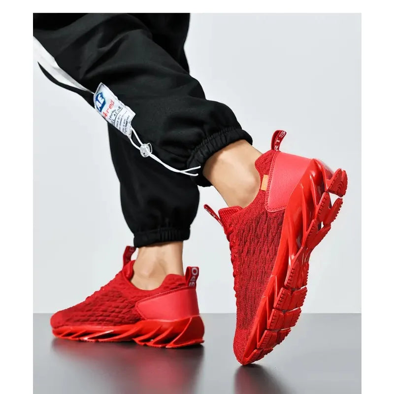 Zapatillas deportivas transpirables de malla unisex con suela cuchilla