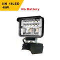Lámpara LED Portátil de 3/4/5/8 Pulgadas, Foco Inalámbrico para Trabajo al Aire Libre, Pesca, Herramienta de Emergencia, Compatible con Batería Dewalt de 18V