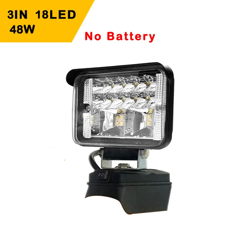 Lámpara LED Portátil de 3/4/5/8 Pulgadas, Foco Inalámbrico para Trabajo al Aire Libre, Pesca, Herramienta de Emergencia, Compatible con Batería Dewalt de 18V