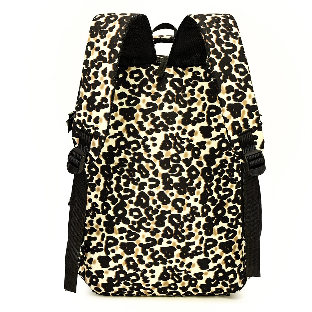 Nueva mochila con estampado de leopardo de gran capacidad, mochila de viaje ligera, alto valor estético, bolsa para ordenador de viaje