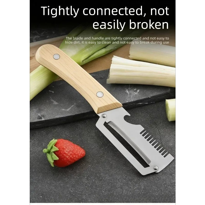 Picador y pelador multiusos de acero inoxidable para verduras y frutas