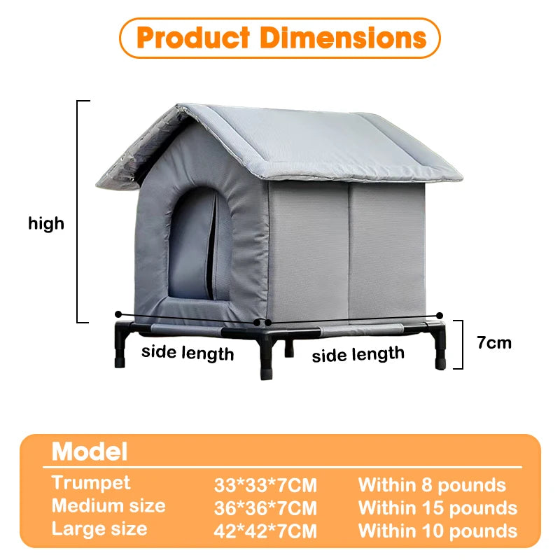 Casa Plegable para Mascotas — Refugio Impermeable Interior y Exterior