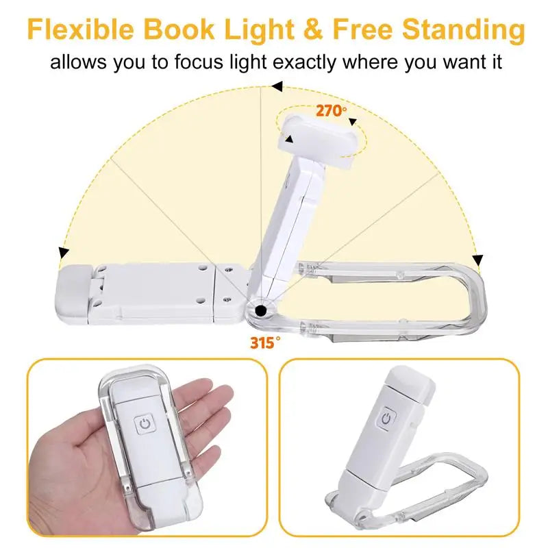 Mini Luz de Lectura LED con Clip, Brillo Ajustable