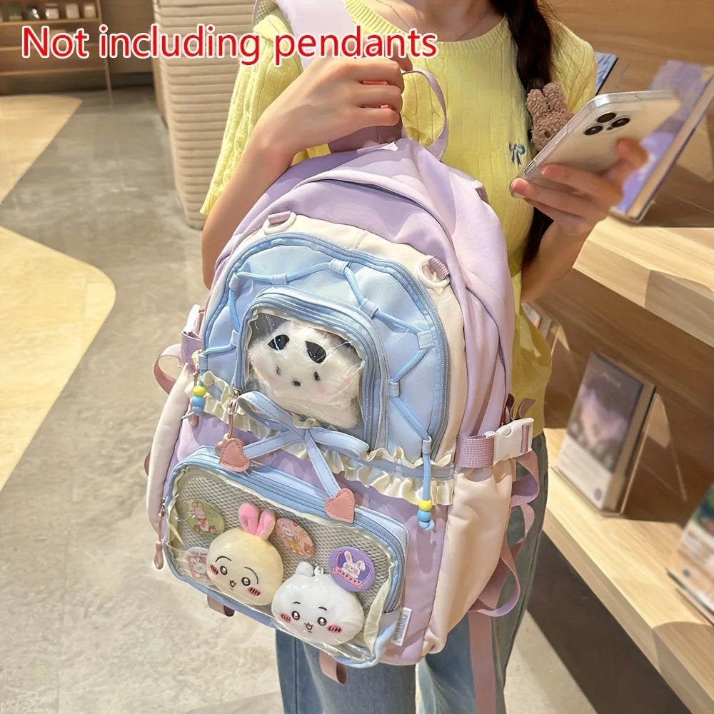 Set de 2 Bolsos para Mujer: Mochila y Bolso de Encaje