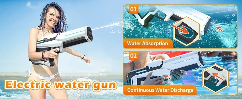 Pistola de Agua Eléctrica Automática para Verano Jardín Piscina