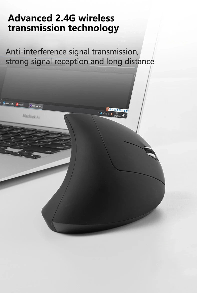 Ratón ergonómico Vertical para juegos, Kit de ratón inalámbrico recargable para jugadores, ratón óptico 2,4G, ordenador, PC, portátil, escritorio, USB