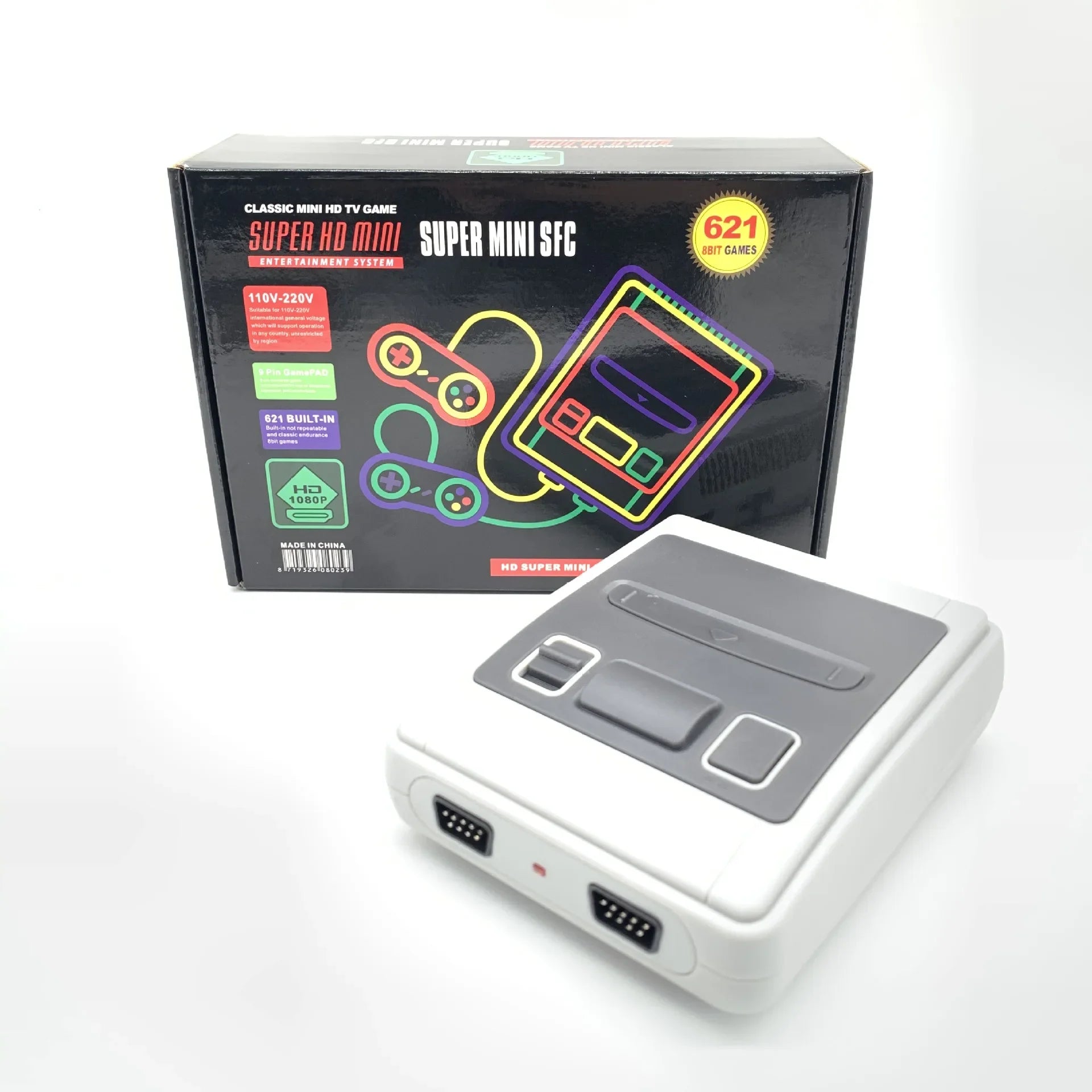 Mini consola de videojuegos Retro SFC621, 4K, HDMI, para SNES Home Came, juego SFC620 integrado con mando con cable, regalos para niños