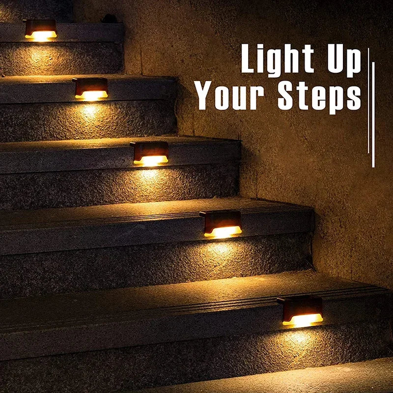 32/24/16/12/8/4 Uds luces solares para cubierta luces LED impermeables para exteriores para valla lámpara de paso de jardín para Patio escaleras barandilla camino paso