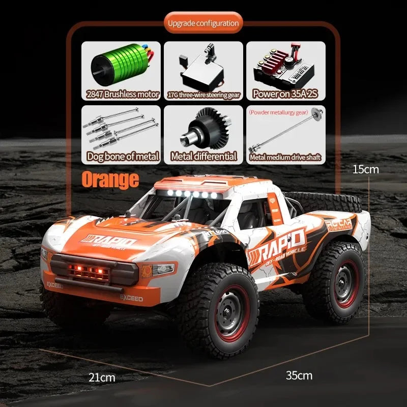 JJRC Q130 1:16 70 KM/H 4WD RC coche con Motor sin escobillas ligero coches de Control remoto camión monstruo de deriva de alta velocidad juguetes para niños y adultos