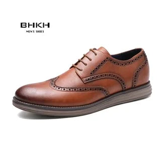 BHKH zapatillas de deporte masculinas Otoño/Invierno traf zapatos casuales de cuero para hombres trabajo de negocios Oficina zapatos de vestir con cordones para hombres talla 47