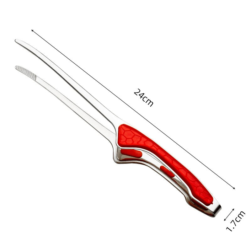 LMETJMA Pinzas para parrilla de acero inoxidable Patelai Pinzas para barbacoa coreanas y japonesas Pinzas para alimentos antideslizantes Pinzas autoportantes para cocina JT502