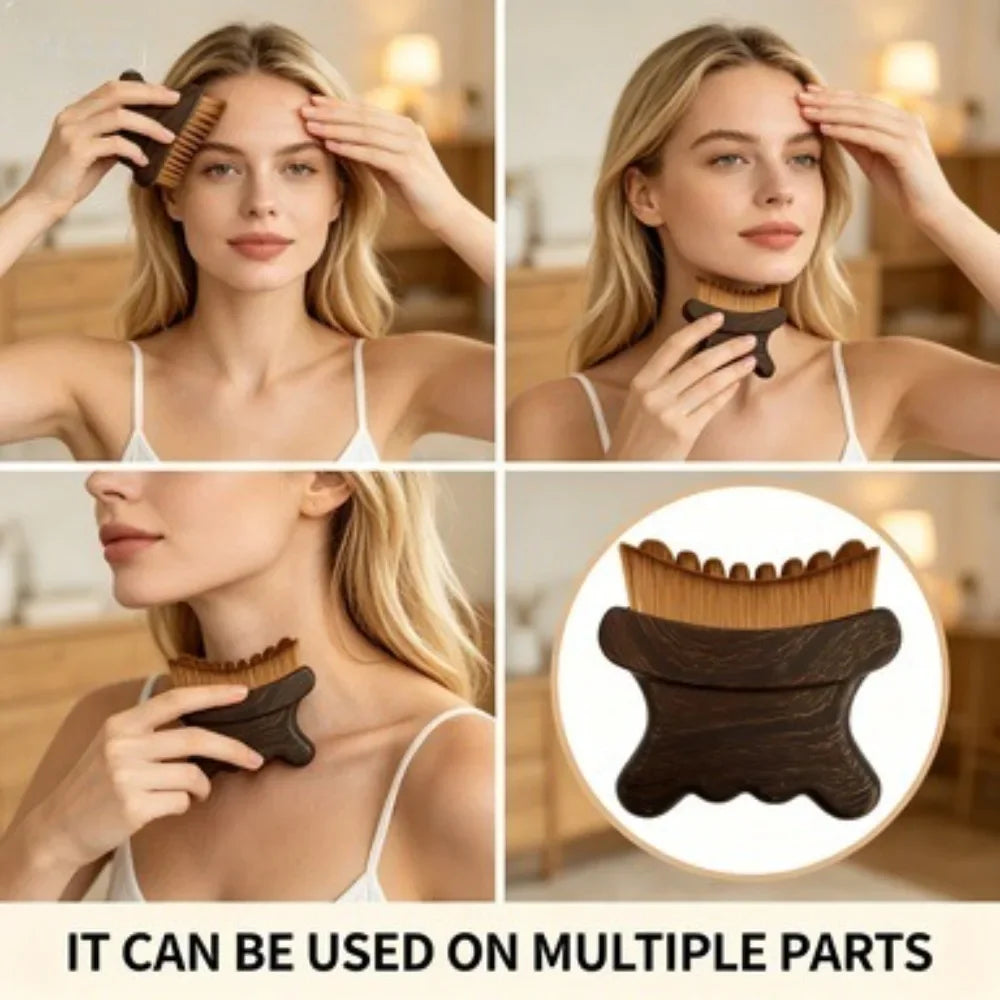 Cepillo Facial para Contorno Linfático, Herramienta Antihinchazón, Masajeador Suave para la Línea de la Mandíbula, Drenaje Linfático, Diseño Ergonómico