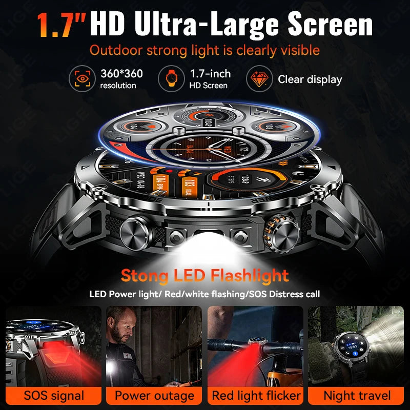 LIGE TANK Ultra Reloj Inteligente Militar 10ATM