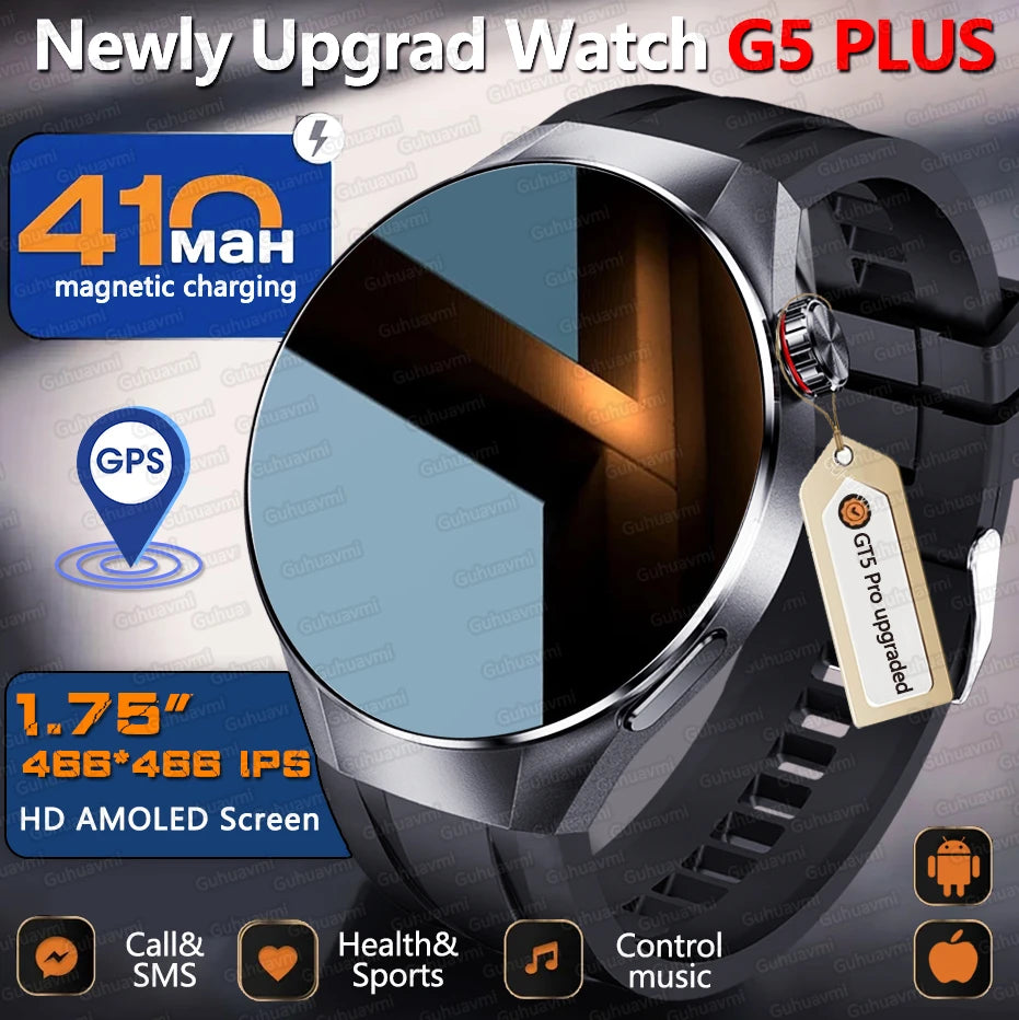 Reloj Inteligente G5 Plus con Pantalla AMOLED, GPS y Llamadas Bluetooth