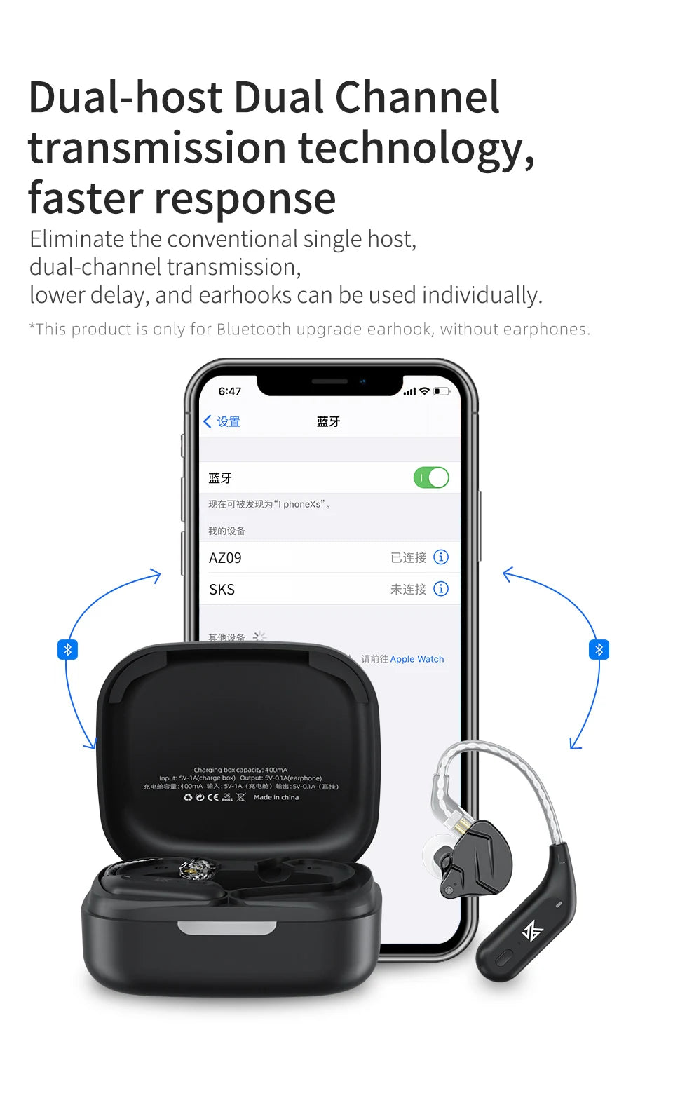 KZ AZ09 Cable Bluetooth 5.2 para Auriculares KZ