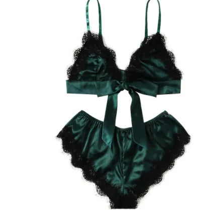 Conjunto de Pijama Sexy para Mujer 4 Piezas con Encaje