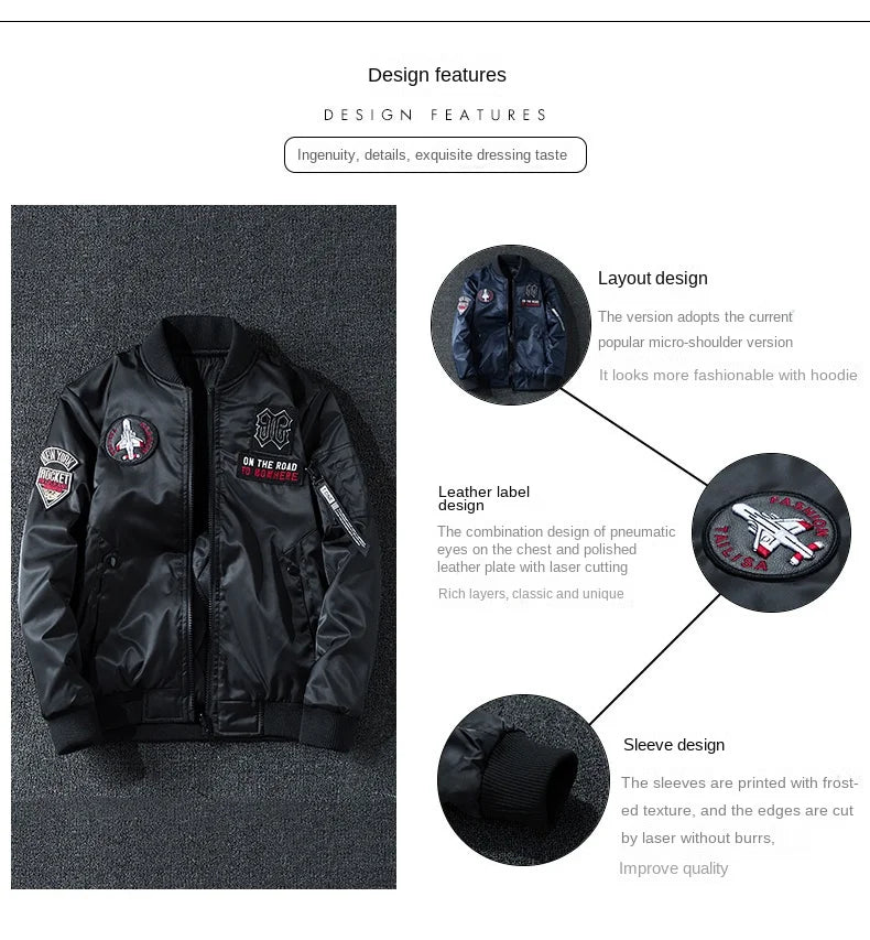 Campera MA1 Aviador para Hombre - Doble Cara Engrosada