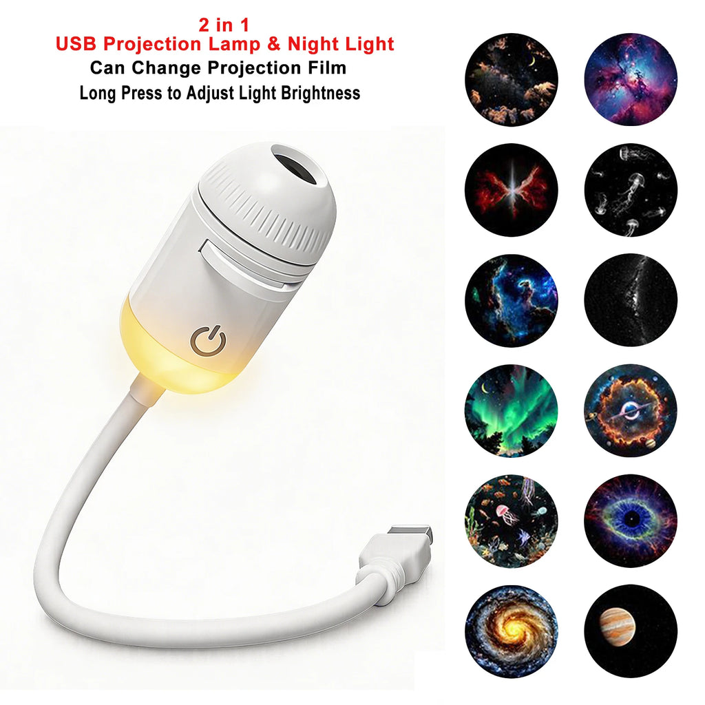 Luz Proyectora Ambiental USB para Auto, Luz Interior LED con Efecto de Cielo Estrellado, Decoración Romántica para Fiestas, Luz de Galaxia Saturno