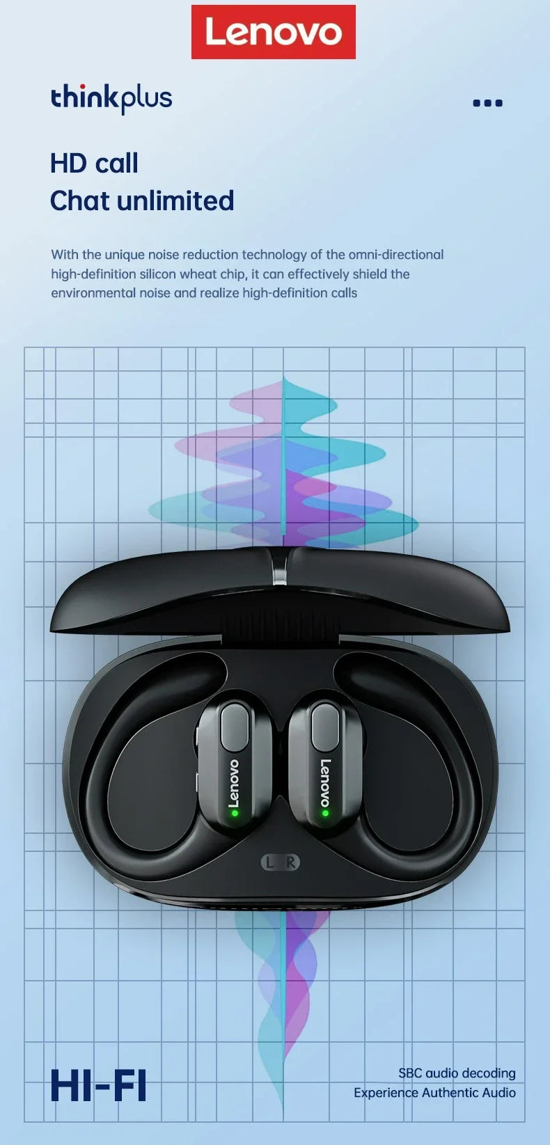 Auriculares Bluetooth Inalámbricos Lenovo XT80 con Micrófono
