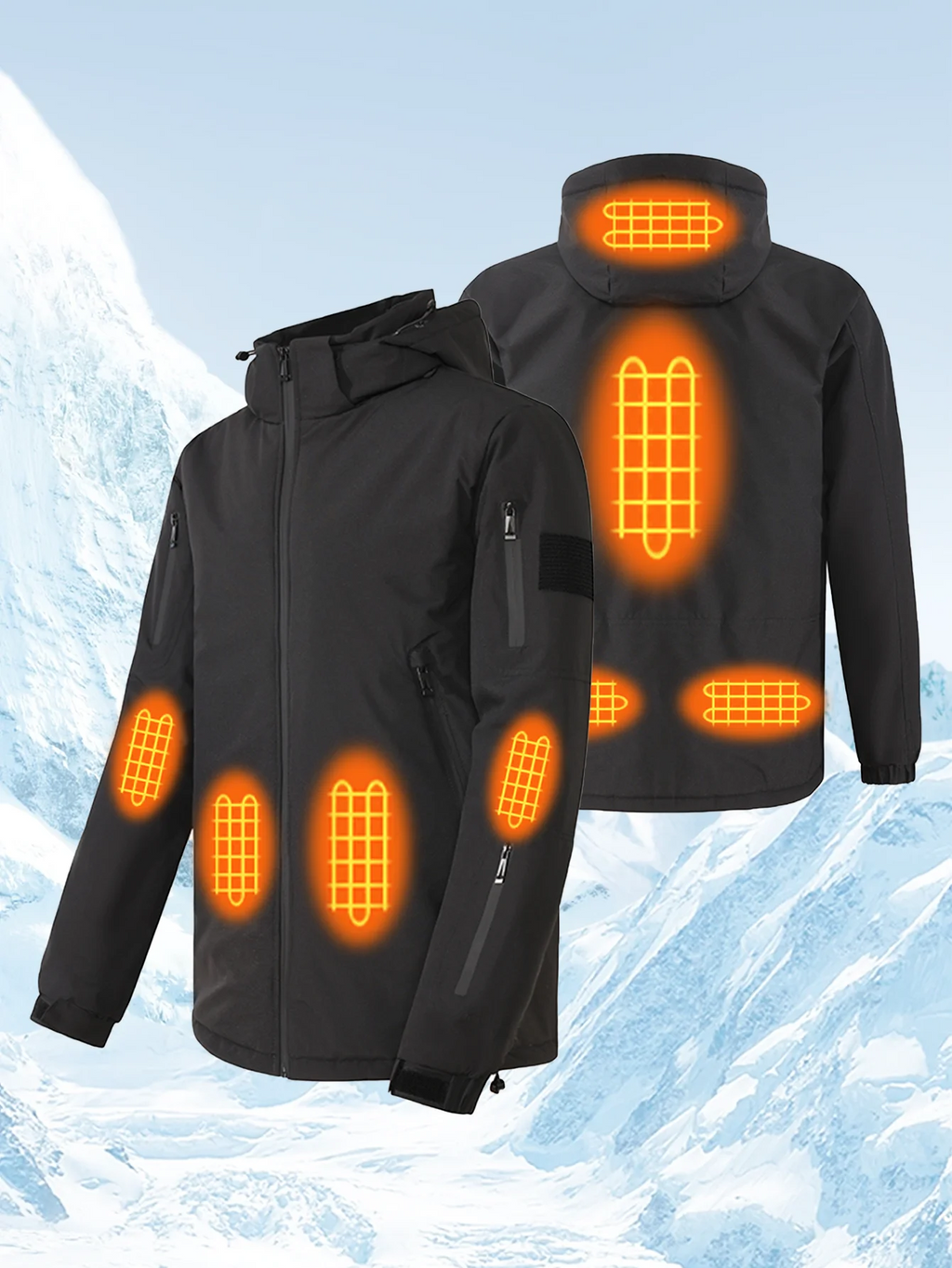 Chaqueta Calefactora con Capucha para Hombre | Calefacción USB 8 Zonas