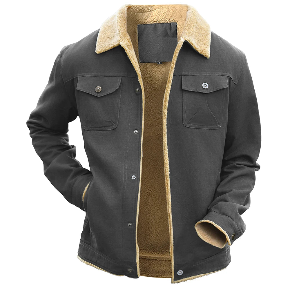 Parka de Invierno para Hombre con Forro Polar y Bolsillos