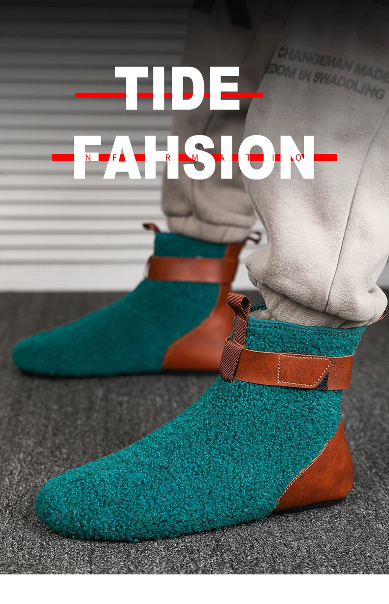 YRZL, zapatos para hombre, botas de invierno para hombre, zapatillas cálidas para hombre, zapatos planos suaves antideslizantes, zapatos casuales para hombre, cómodas zapatillas de interior para el hogar para hombre