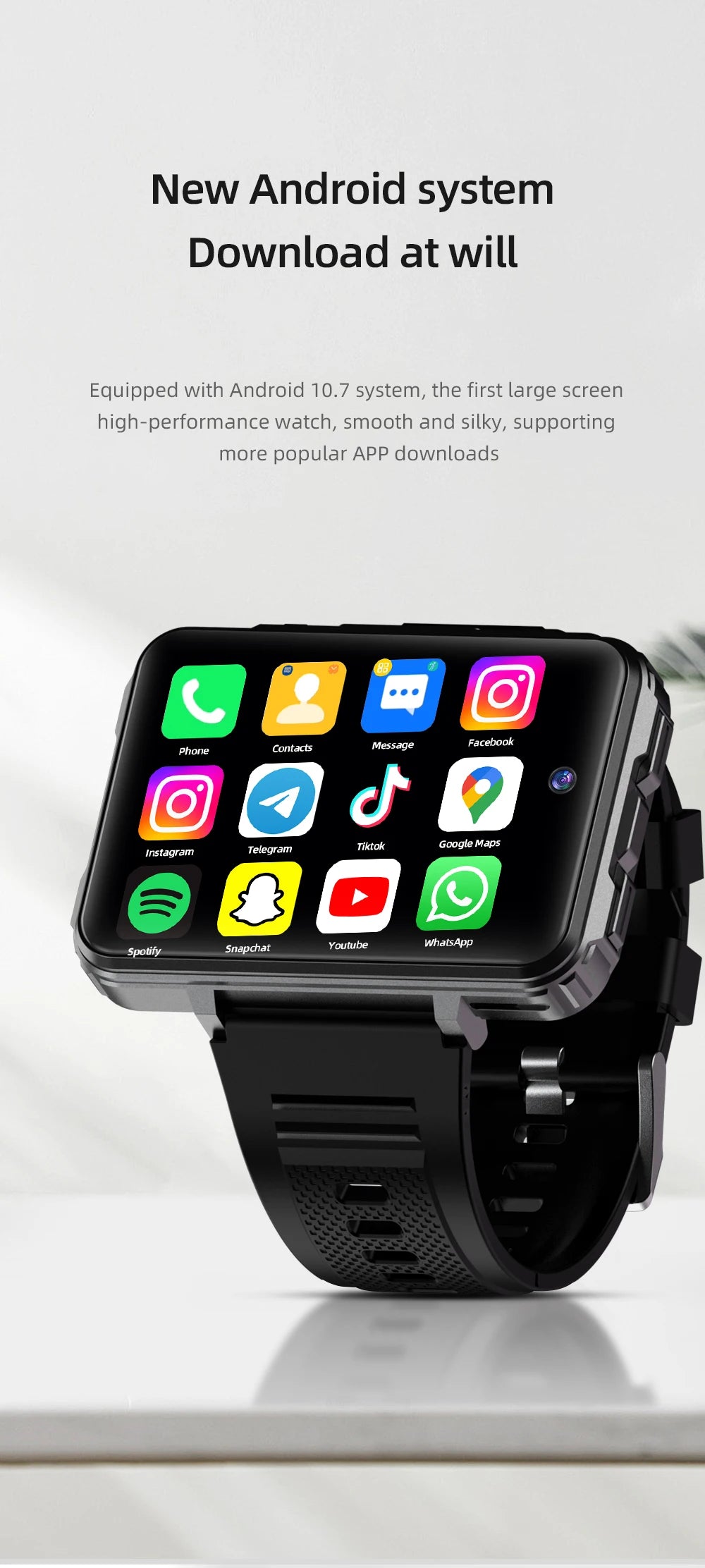 Reloj Inteligente AMOLED 2.4 Pulgadas con Cámara Dual y WiFi