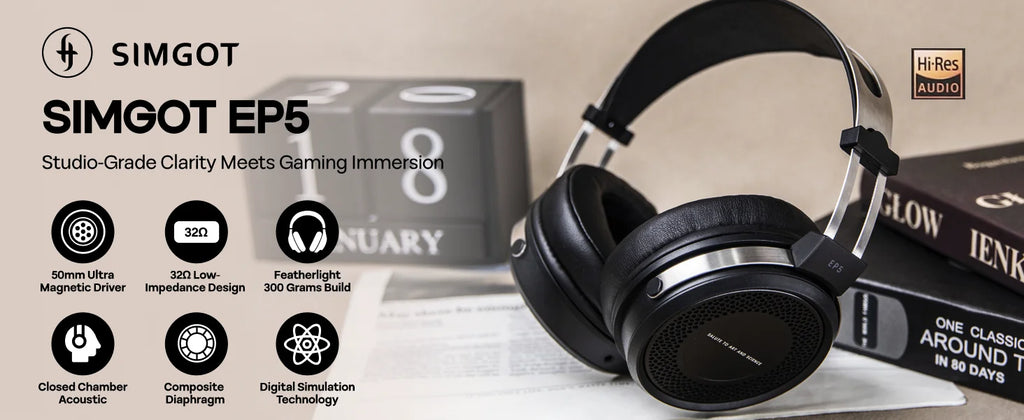 Auriculares SIMGOT EP5 Driver Dinámico 50mm Hi-Fi Over-Ear
