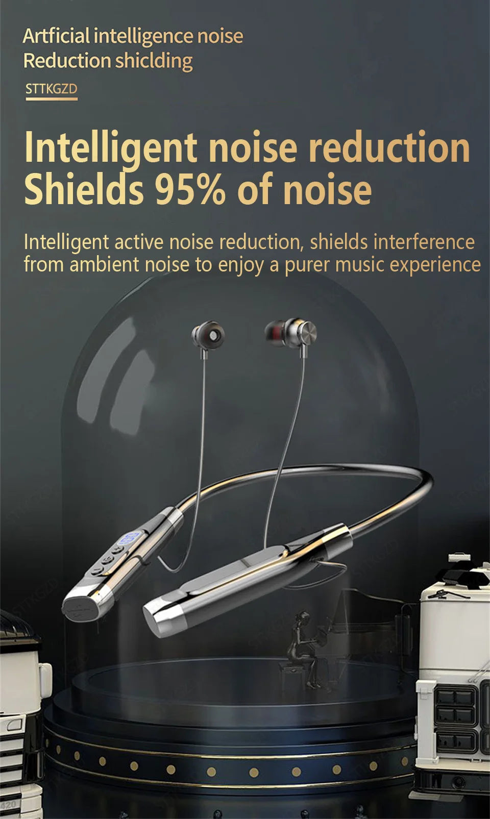 Auriculares Bluetooth Banda Cuello Deportivos TF