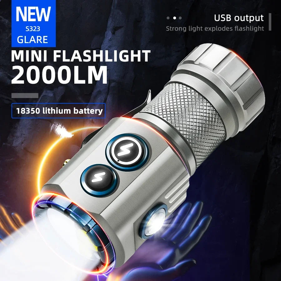 Mini Linterna LED Llavero EDC Táctica para Camping