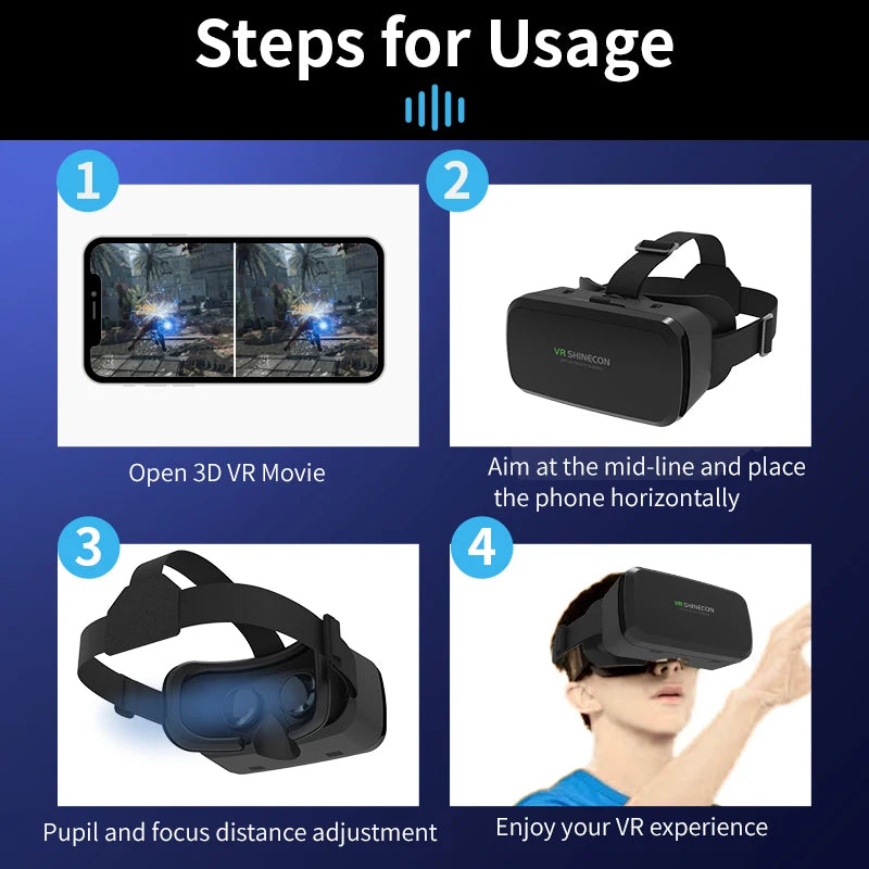 Gafas VR, Auriculares 3D, Dispositivos de Realidad Virtual, Casco, Lentes Viar, Gafas para Teléfono Inteligente, Controlador de Juegos Inteligente, Set de Visión