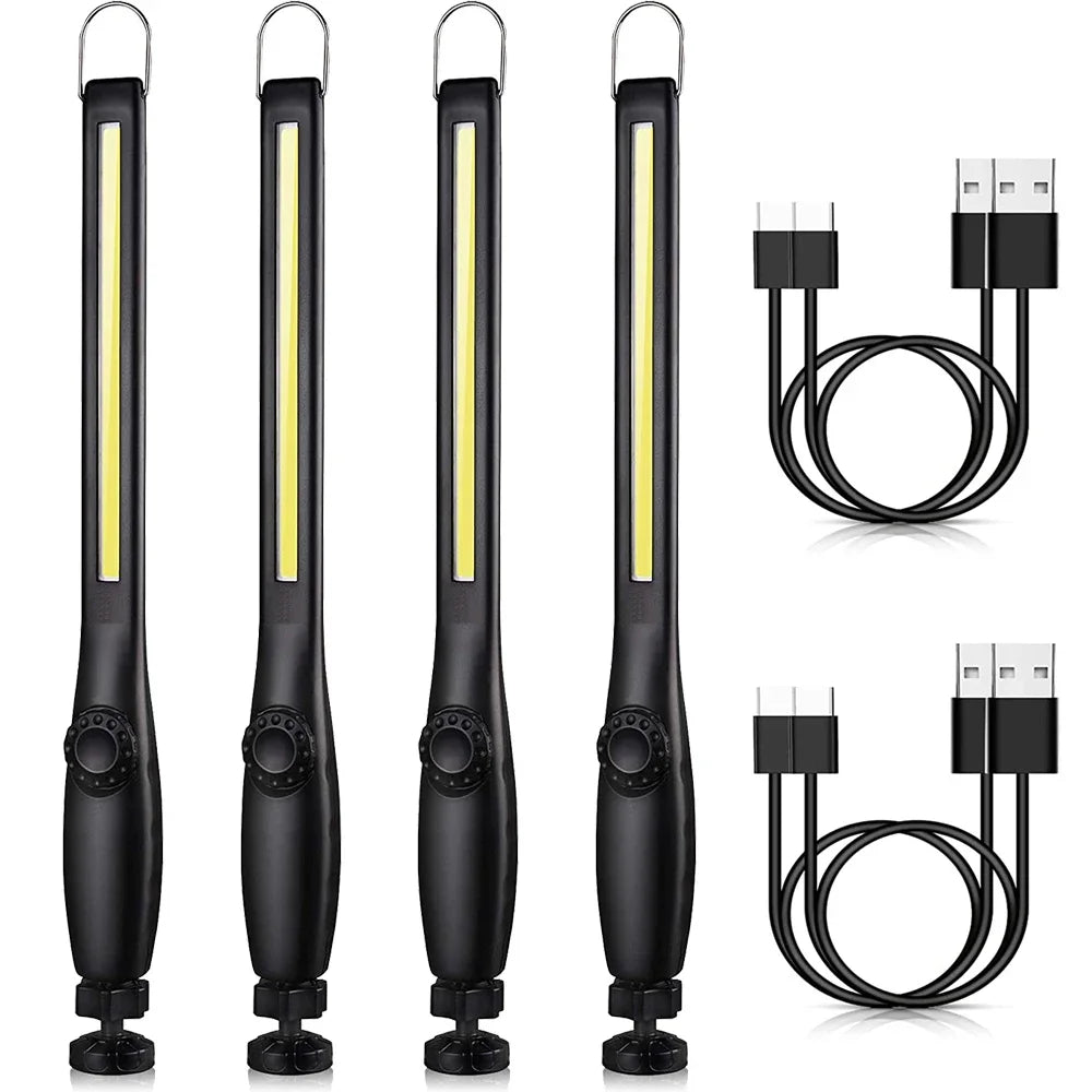 Lámparas de Trabajo COB Portátiles con Linterna LED Recargable Magnética, Regulación Continua, Lámparas de Reparación de Emergencia para Automóviles