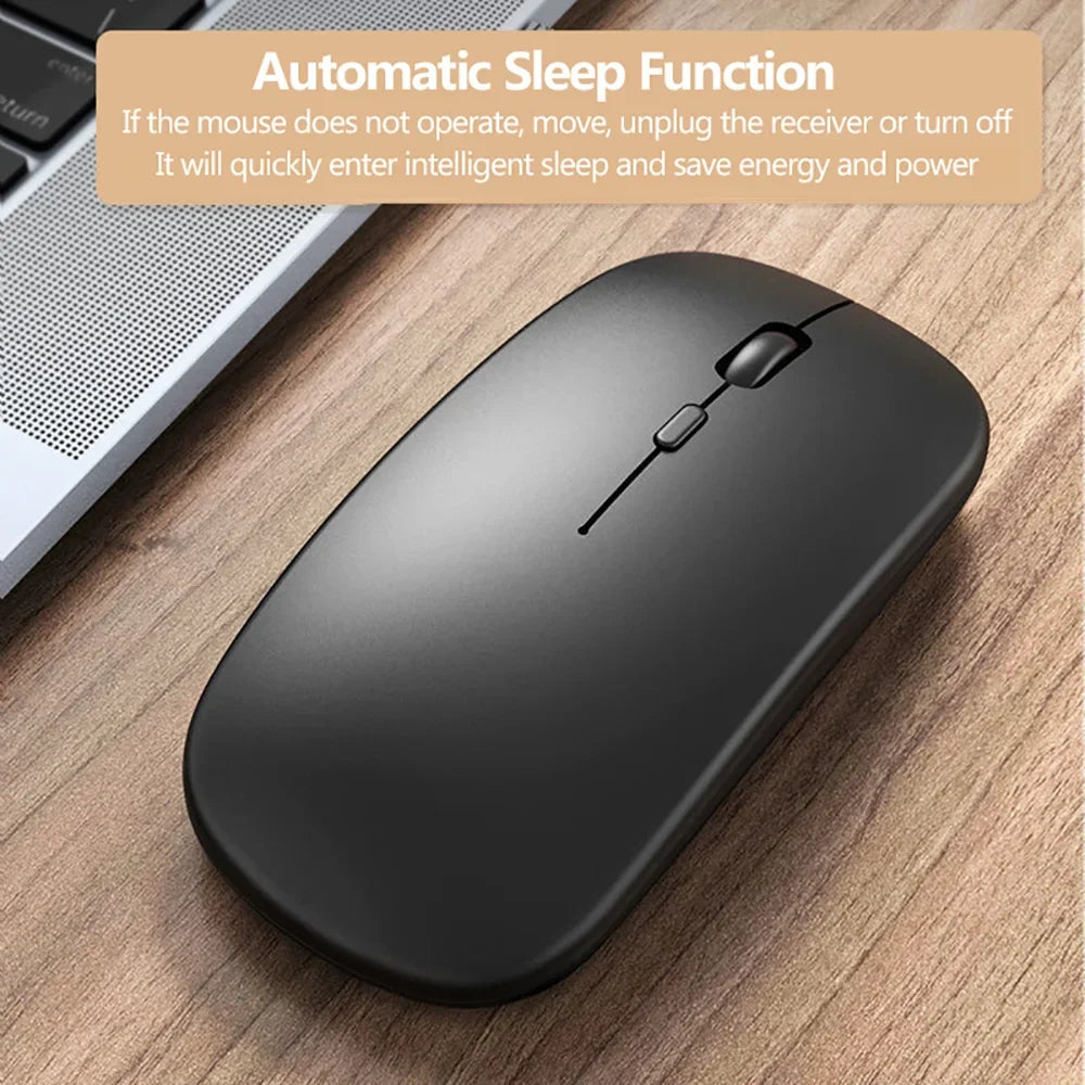 Nuevo ratón inalámbrico Bluetooth, ratón óptico recargable USB para ordenador, portátil, PC, Macbook, ratón para juegos, Gamer, 2,4 GHz, 1600DPI