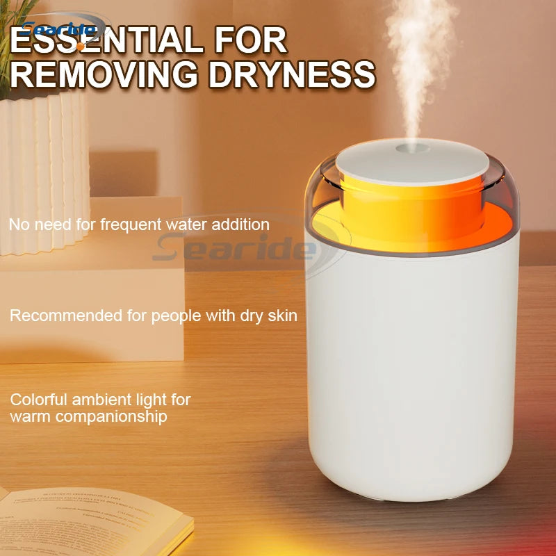 Humidificador ultrasónico USB de 1200 ml con aromaterapia y luz LED de colores