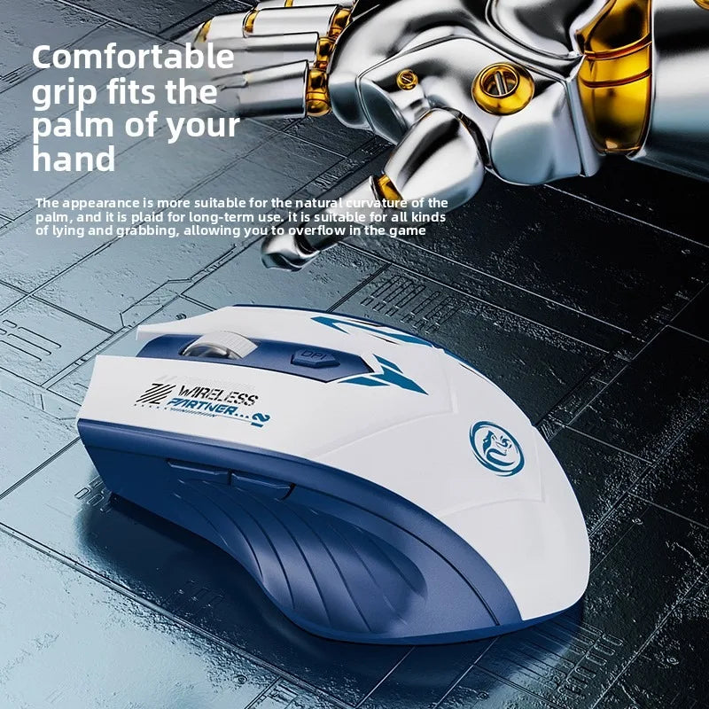 Ratón inalámbrico de modo Dual 2,4G, compatible con Bluetooth, recargable, brillante, silencioso, inalámbrico, para ordenador, PC y portátil