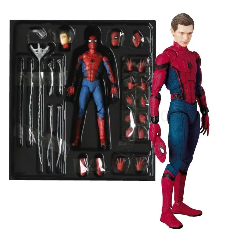 Figura de acción de Spiderman de Marvel Avengers: Homecoming, estatua con rostro intercambiable de Tom Holland, modelo de juguete coleccionable, regalo