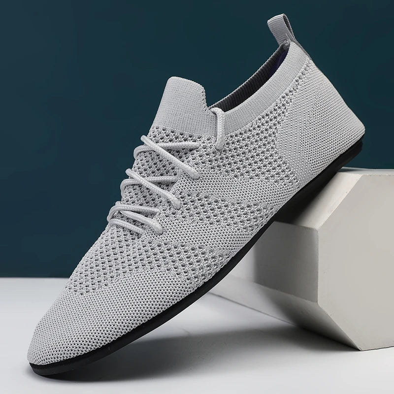 Zapatos informales con cordones para hombre, mocasines de malla transpirables para parejas, zapatillas informales ligeras y suaves para hombre, calzado para conducir al aire libre 36-47