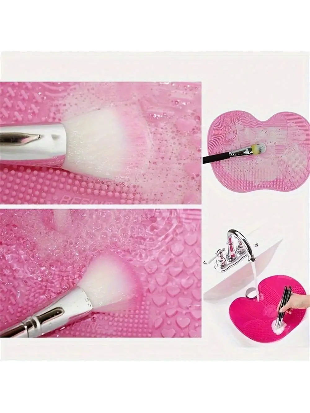 Práctico almohadilla de limpieza, almohadilla de limpieza de brochas de maquillaje de silicona, almohadilla de agente de limpieza de brochas de maquillaje, almohadilla de limpieza de brochas de maquillaje
