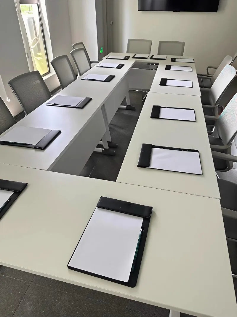 Carpeta Portapapeles A4, Carpeta de Trabajo, Portapapeles de Cuero PU, Carpeta con Clip para Archivos A4, Portadocumentos, Bloc de Notas para Conferencias con Portaplumas