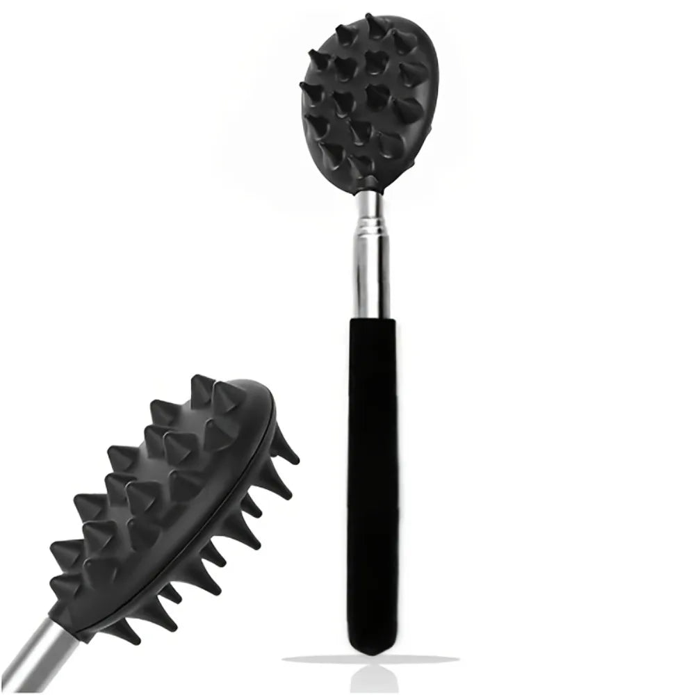 Rascador de espalda extensible con forma de cactus, resistente, longitud ajustable, para usar con una sola mano, para cama, sofá, coche, viajes    PVC Resistente