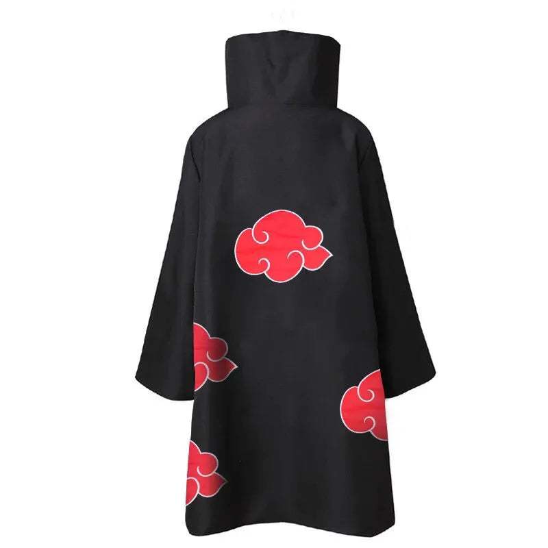 Disfraz de Anime Akatsuki, bata de nube roja con collar, diadema, conjunto de anillo para juego de rol, disfraz de juego para niños y adultos