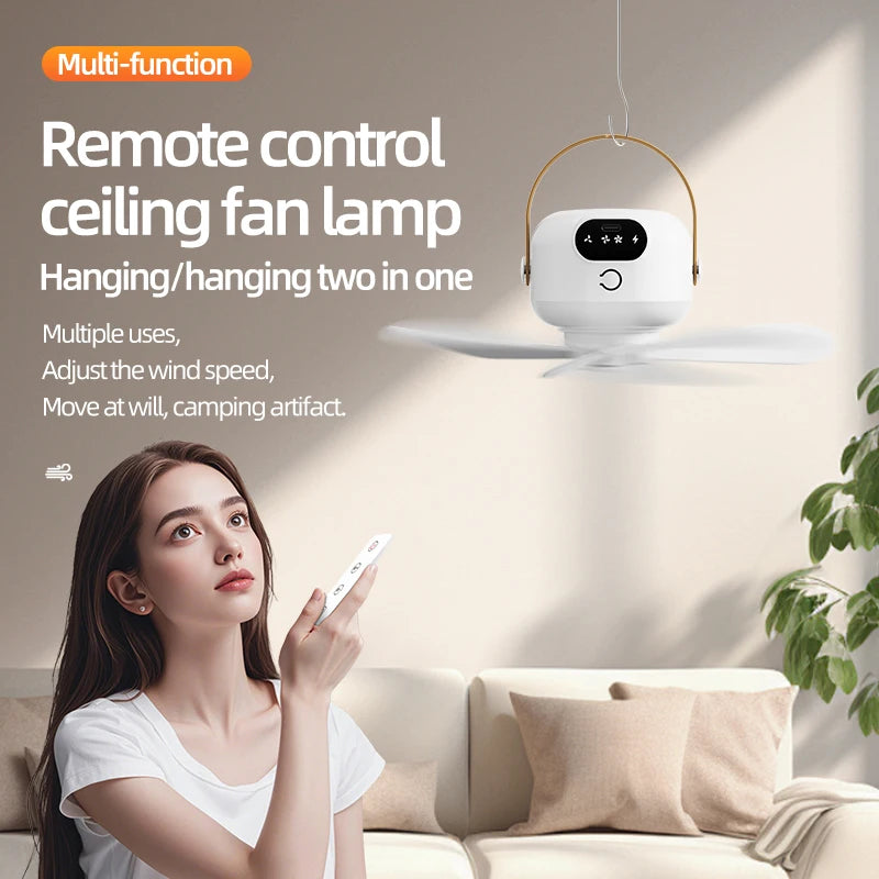 Mini Ventilador de Techo Portátil para Acampar