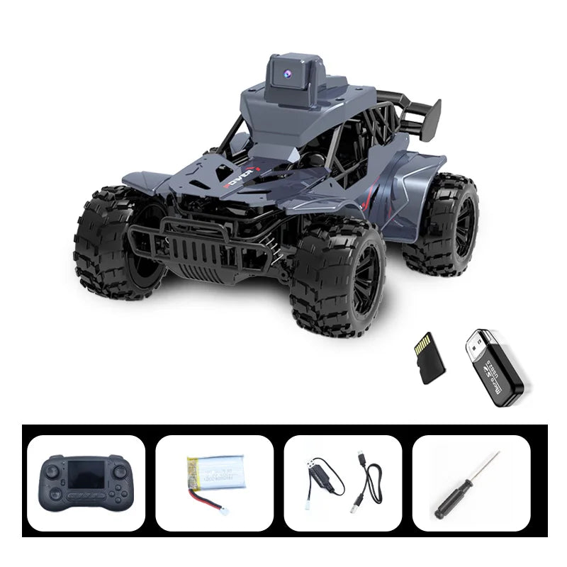 Coche RC con Cámara LCD, Control Remoto FPV, Transmisión en Tiempo Real, Voz