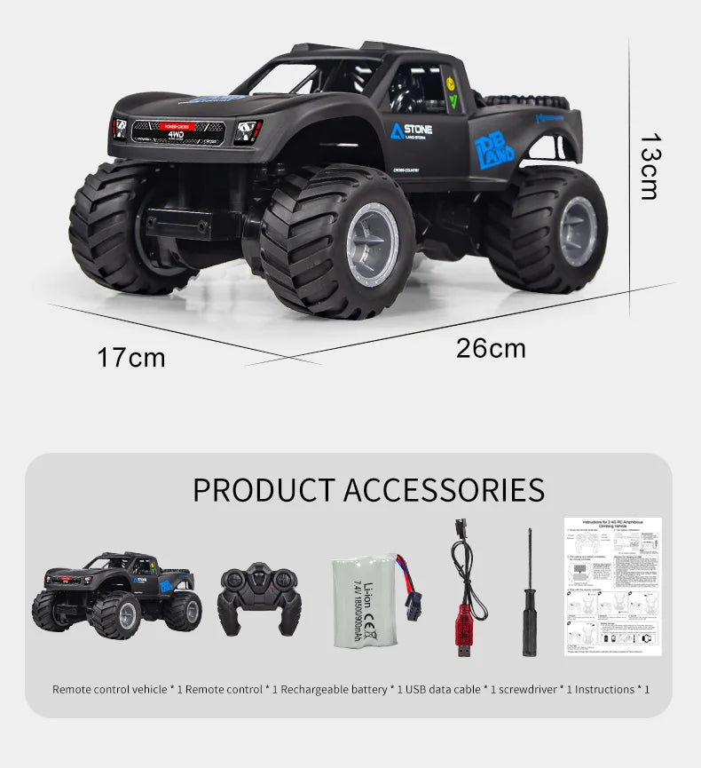Auto RC Anfibio JJRC Q156 4WD 2.4G Control Remoto Todoterreno