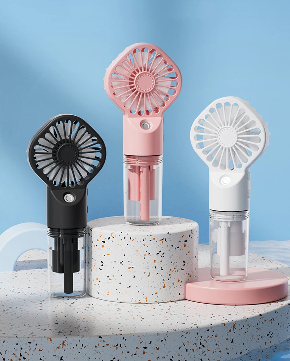 Ventilador de Mano con Rociador de Agua USB