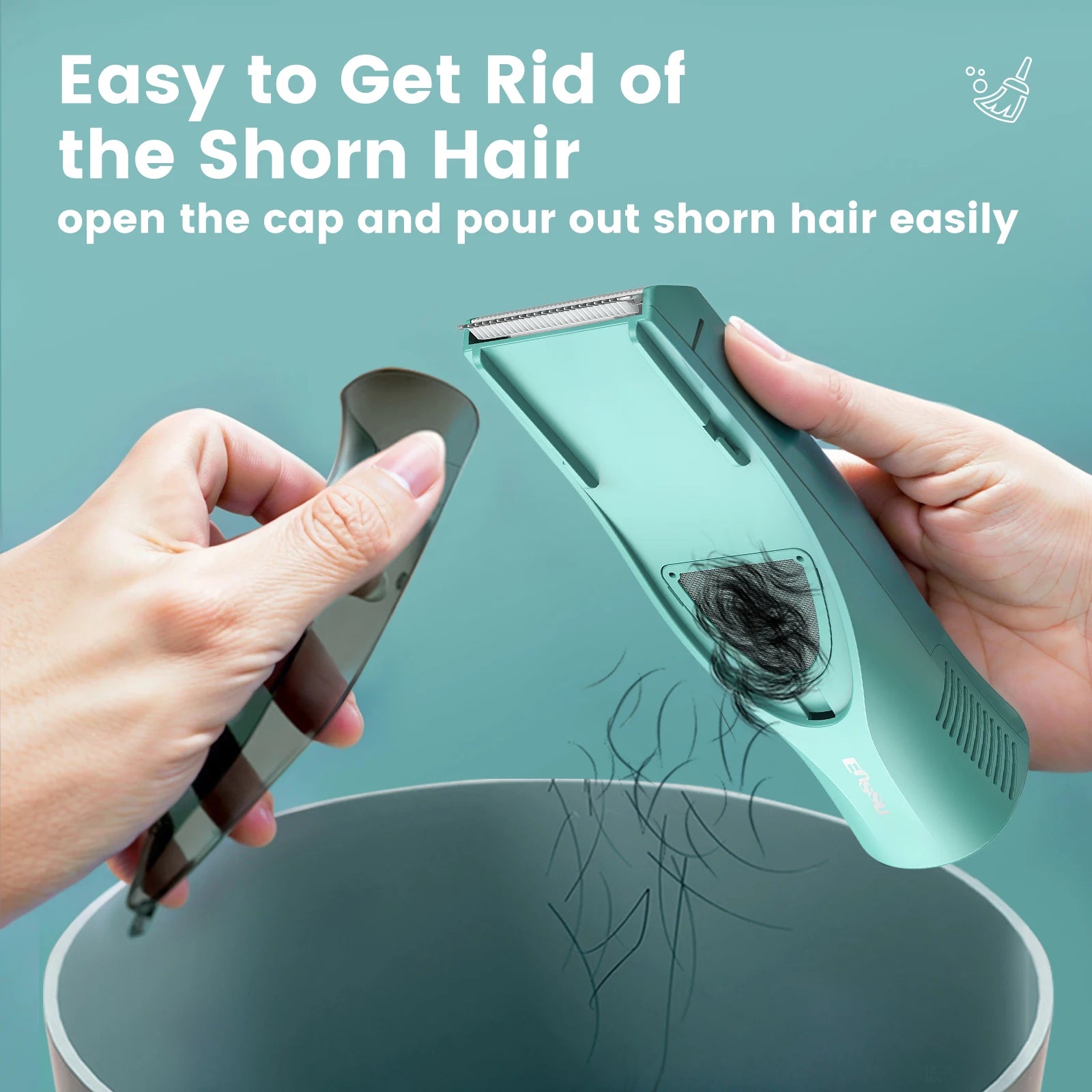 ENSSU-cortadora de pelo al vacío para niños pequeños, Kit de corte de pelo inalámbrico de dos modos, cortadora de pelo recargable